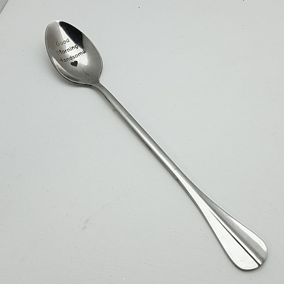 Silver Plated "Good Morning Handsome" 7" Spoon - Picture 2 of 2